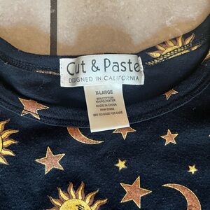 Cut & Paste Sun and Stars Black Top